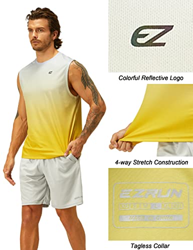 Image of EZRUN Men's Workout Sleeveless Shirts Quick Dry Muscle Swim Shirt Gym Fitness Running Beach Tank Tops