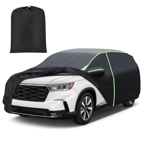 Mixsuper Liner Car Cover for Honda Pilot 2003-2026, 7 Layers Full Car Cover All Weather Car Covers for Pilot, Waterproof Outdoor Cover with Zipper Door Reflective Strips