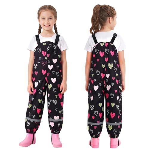 Baogaier Pantalon Impermeable Niñas Niños Estampado Peto de Lluvia 4-5 años