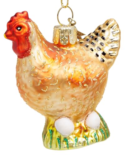 SIKORA Huhn besondere Weihnachtskugel Glas Christbaumschmuck Deko...