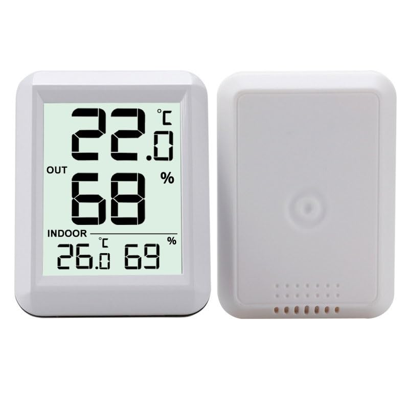 ABS Indoor Outdoor Thermometer Hygrometer Dry-Wet Digital Display Room Temperature Meter