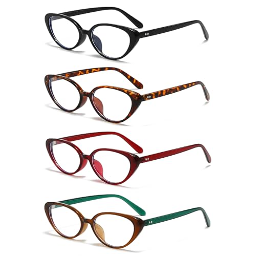 Image of LJCZKA Oval Blue Light Blocking Glasses for Women Men Retro Small Oval Frame Fashion Cat Eye Y2K Computer Eyeglasses