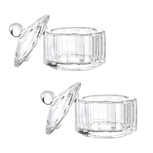 GSHLLO 2 Pcs Nail Art Glass Acrylic Dappen Dish Liquid miniatura 1