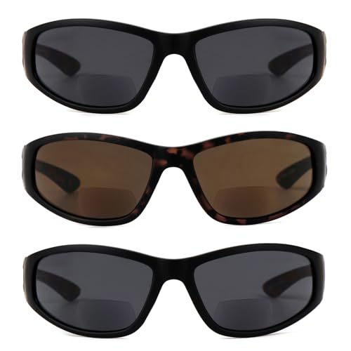 Ysorrisox 3 Pairs Bifocal Sunglasses For Men And Women, Wrap Around Tinted Sun Readers With Side Protection Lenses thumb #1
