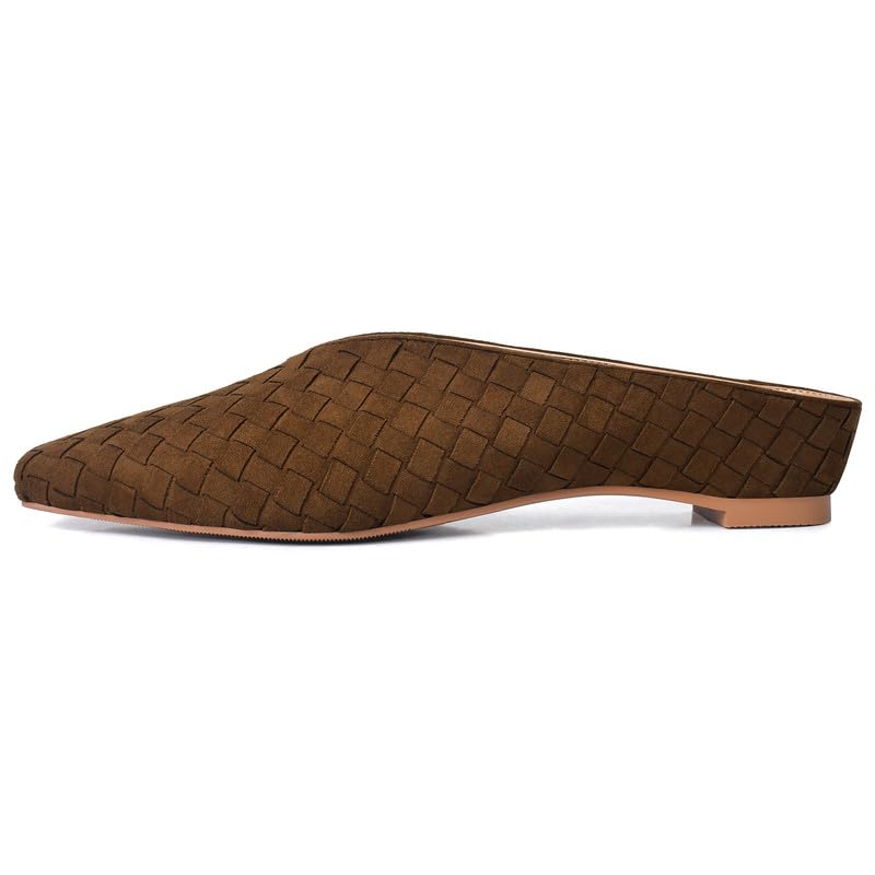 Image of Woven Mules for Women Slip on Comfortabke Metallic Slides Ladies Trendy Square Toe Hidden Wedge Mules