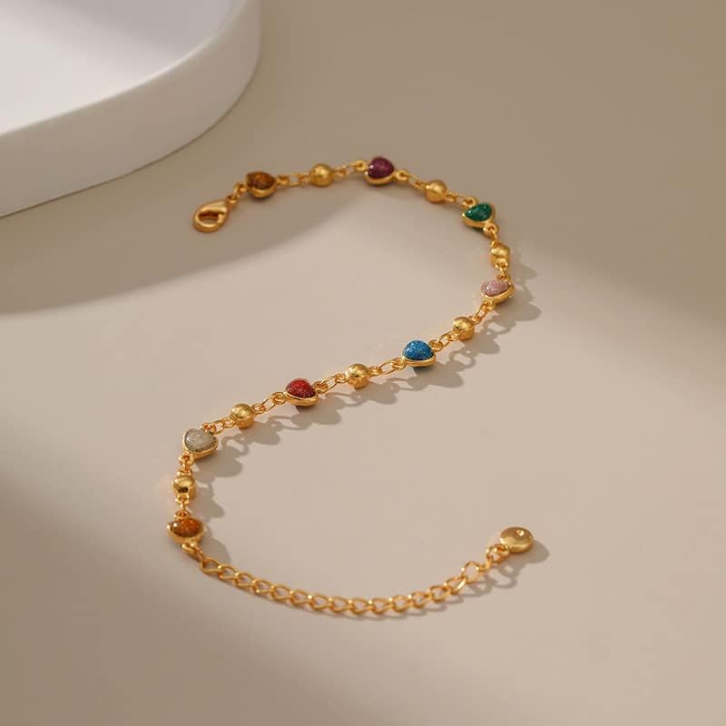 Colorful Boho Charm Bracelets for Women, Adjustable 18K Gold-Plated Gold Charm Bracelet, Trendy Jewelry for Daily Wear, Vacation & Gifts - Image 4