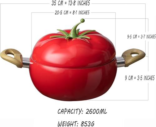 Emaillierter Gusseisen-Dutch-Oven, Tomaten-Kochtopf mit Deckel, Kleiner Dutch Oven, Gusseisentopf für Suppe, Eintöpfe & Backen, Emaillierte Gusseisenpfanne, Gemüse-Kochtöpfe