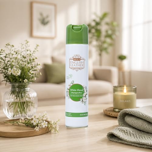 Image of Next Care English Leather White Floral Room Air Freshener Spray 220ml | Premium Home Fragrance Spray | Elegant Floral Aroma for Home Office Car Bathroom | Pack of 1