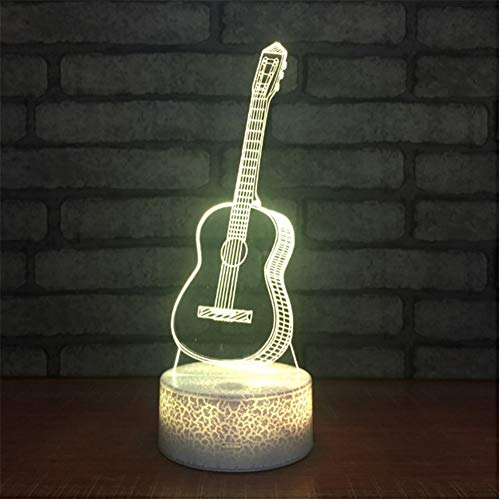 Preisvergleich Produktbild Neue Lampe der Großhandelgitarren-3d führte energiesparende Acrylnachtlampe-kreatives Produkt-Geburtstags-Geschenk Usb3