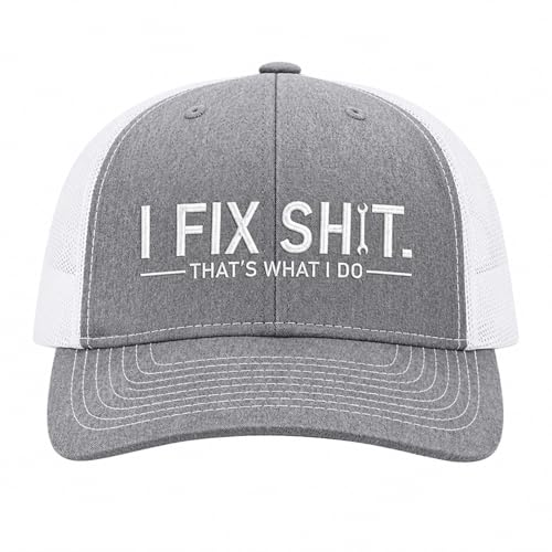 I Fix Shit Hat I Fix Shit Embroidered Trucker Hats Funny Mechanic Snapback Hat for Dad Handyman Car Guys (#2)