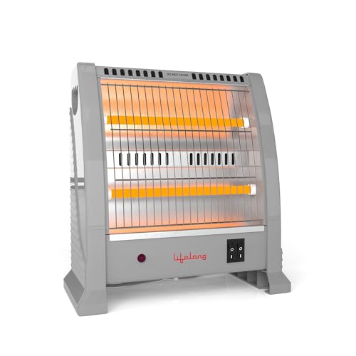 Image of Lifelong Dyno 800 Watts Quartz Room Heater for Home with 2 Power settings, ISI Certified, 2 Rod Heater for Room |Cord Length 1.5 Meter| 1 Year Manufacturer's Warranty (LLQH925, Grey)