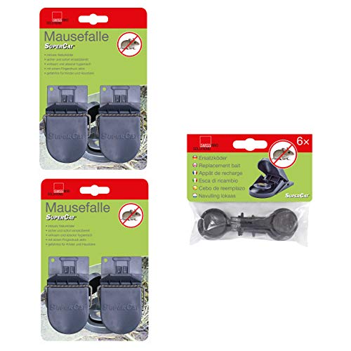 SWISSINNO Supercat 1000066 - Lotto 4 trappole per Topi e 7 Parti di Esca