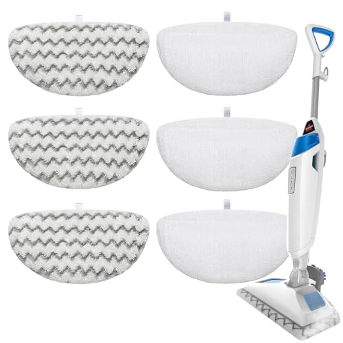 S2U 6-Pack Steam Mop Pads for Bissell PowerFresh 1940/1806/1940W, Washable