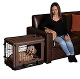 Pet Gear “The Other Door” 4 Door Steel Crate with Plush Bed + Travel Bag for Cats/Dogs, Sets up in Seconds No Tools Required, Built-In Handle/Wheels