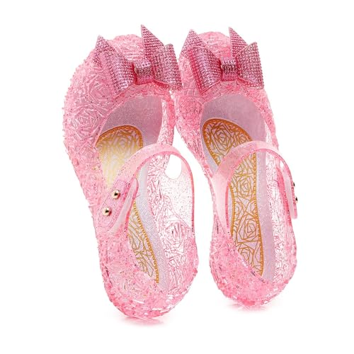 Girls Jelly Sandals Kids Toddler Cute Bowknot Princess Dress Shoes Glitter Closed Toe Summer Casual Wedge Sandal2