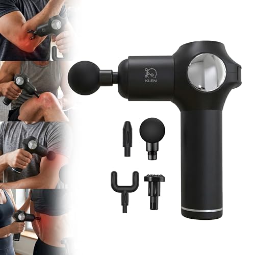 Image of KLEN Body Massager Machine for Pain Relief Deep Tissue Vibrator Portable Massage Gun for Back, Neck, Shoulder & Leg Muscle Relaxation at Home or Gym Use