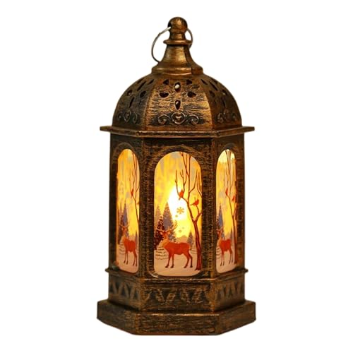 Niesel Faroles navideños decorativos para interiores, lámpara de escritorio para fiestas, decoración de mesa de Navidad, centro de mesa festivo, decoración del hogar, para oficina, escritorio