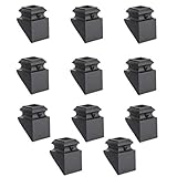 Iron Baluster Shoes - Slant Shoe with Screw - for Use with 1/2" Square Balusters - Set of 10 (Satin