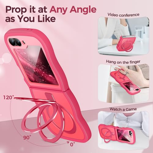 Image of Cute Wavy Magnetic Stand Case for Galaxy Z Flip 6 /5 Fit for MagSafe