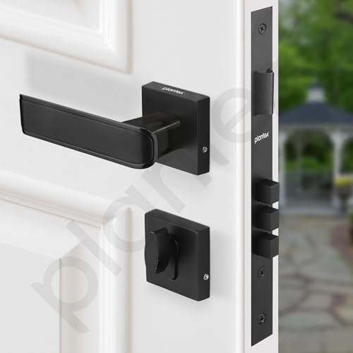 Image of Plantex Mortise Door Lock for Home /Triple Security Main Door Lock Set with 3 Years of Warranty /Mortise Lock for Door with Brass Lock Body & Cylinder(7112 - DC-Black & Z-Black)