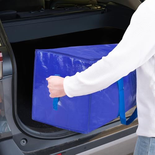 TICONN 6 Pack Extra Large Moving Bags with Zippers & Carrying Handles, Heavy-Duty Storage Tote Moving Boxes for Space Saving image 10