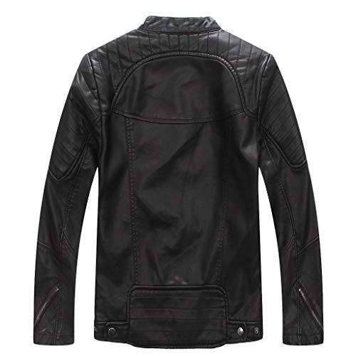 LJYH Boys' Faux Soft Leather Jackets Children Biker Outerwear Coats Black2