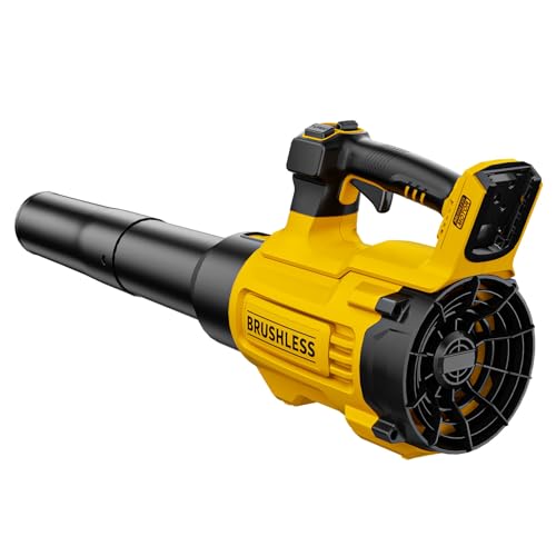 PWOKVEC 20V Cordless Leaf Blower, Compatible with DeWALT 20V MAX Batteries, Max 600 CFM/125 MPH with Turbo Boost, Brushless Motor 2.0, Variable-Speed Trigger, Lightweight and Compact, Tool Only