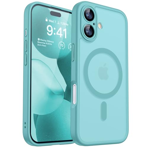 Image of CANSHN Magnetic for iPhone 17 Case, Upgraded [Full Camera Protection] [Compatible with Magsafe] [Translucent Matte] Shockproof Protective Phone Case for iPhone 17 - Teal