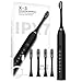 Cepillo de Dientes Electrico Negro Eléctrico Escova Dentes Electrica, 6 Modos, IPX7 Impermeable, Cepillo Dientes Electrico de Viaje Recargable, Negro