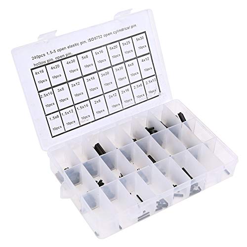 240 pièces 1.5-5 goupille élastique fendue ensemble de goupilles fendues à goupille creuse
