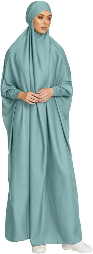 ODIZLI Muslim One Piece Prayer Hijab Dress Women Hooded Abaya Full Cover Islam Dubai Modest Robe