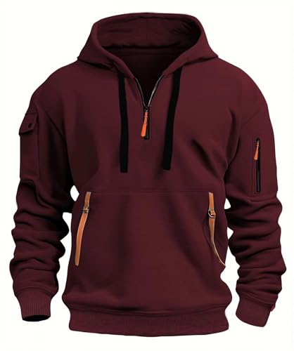Sweat homme rouge à capuche pour un style urbain et décontracté