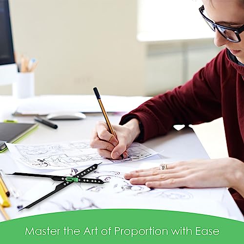Ferramenta de desenho de artista divisor proporcional, divisor de escala de 25 cm para artistas, est