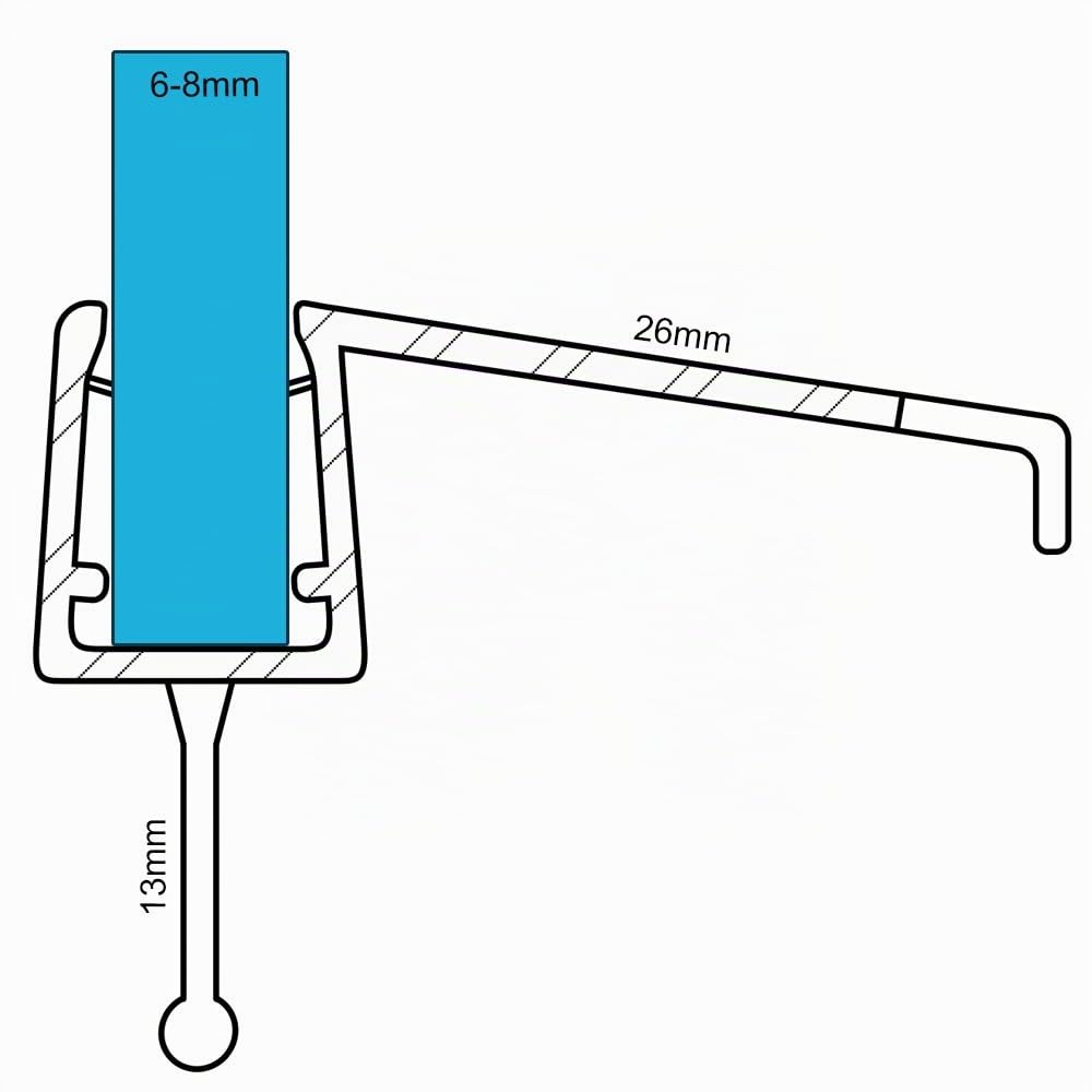 VARIOSAN Joint de douche 10858, 100cm, pour verre de 6-8mm d'épaisseur, S3, transparent