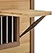 VISHAW Wooden Dog House Puppy Shelter Kennel Outdoor & Indoor Dog Crate with Wood Feeder (31.5”)