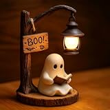 RIICFDD Halloween Ghost Figurine Glow in the Dark Reading Ghost Statue