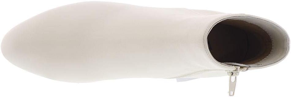 VANELi Womens Dany Leather Block Heel Ankle Boots 7 XX-Narrow Latte