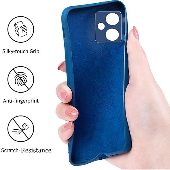Image of A rtistque Liquid Silicone Back Cover Case for Mi Redmi 13C 5G / Poco M6 5G Shockproof TPU Soft Flexible with Camera Protection - Blue