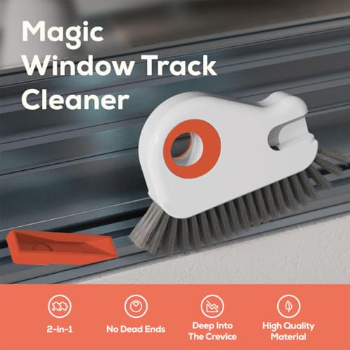 Image of Slyford 2 in 1 Groove Multifunction Cleaning Brush for Window & Sliding Door, Multifunction Grout Cleaner Tool for Window Sill, Channel, Kitchen Sink & Bathroom (Multi Colour)