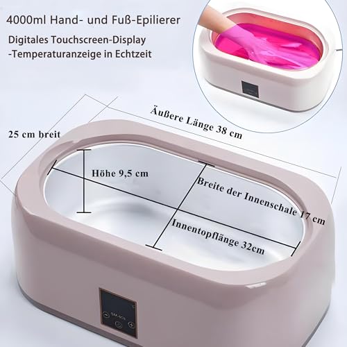 Máquina de cera de parafina, kit hidratante de manos y pies de 4000 ml para calentamiento y relajación, cera de fusión rápida para tratamientos rejuvenecedores