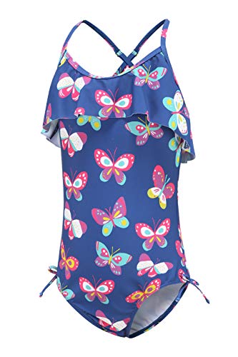 Image of Girls One Piece Swimsuits Halter Bathing Suits Summer Ruffler Swimwear 2-14 Years