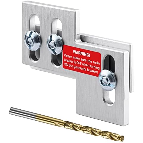 LATING Generator Interlock for Thomas & Betts, Challenger, Westinghouse 150 or 200 Amp Panels with 1 to 1 1/8 Inches Spacing, Brushed Nickel Cover