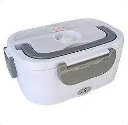 Marmita Elétrica Portátil Bivolt (110V/220V) Aquecedora de Alimentos - Lunch Box Térmica com Divisória Removível, 1.5L, Aquecimento Rápido e Trava de Segurança