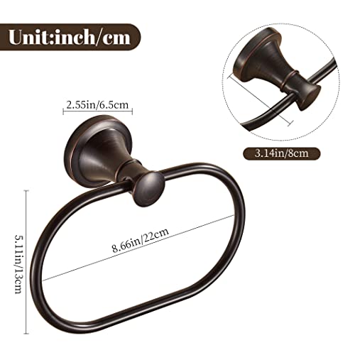 Wolibeer Bronze Towel Holder, Oil Rubbed Oval Hand Towel Ring Wall Mount Farmhouse Towel Hanger Rustic Towel Rack Stainless Steel Bath Accessories #TOP6
