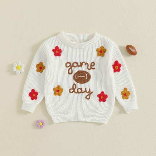 Halloween Outfits Baby Girls Knit Sweater Ghost Embroidery Sweatshirt Crewneck Long Sleeve Tops for Infant Toddler2
