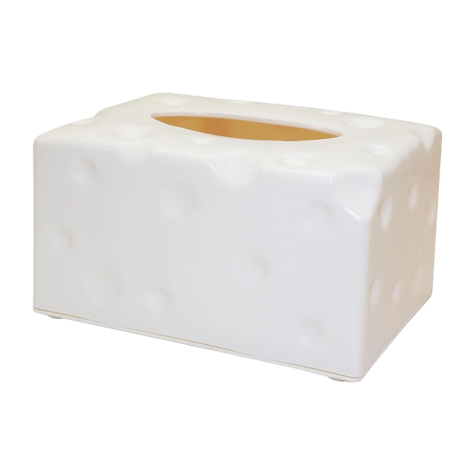 Jazuaiao Decorative Cheese Patterned Napkin Dispenser Water Resistant Tissue Paper Holder Kitchen Counter Accessory Cheese Napkin Holder