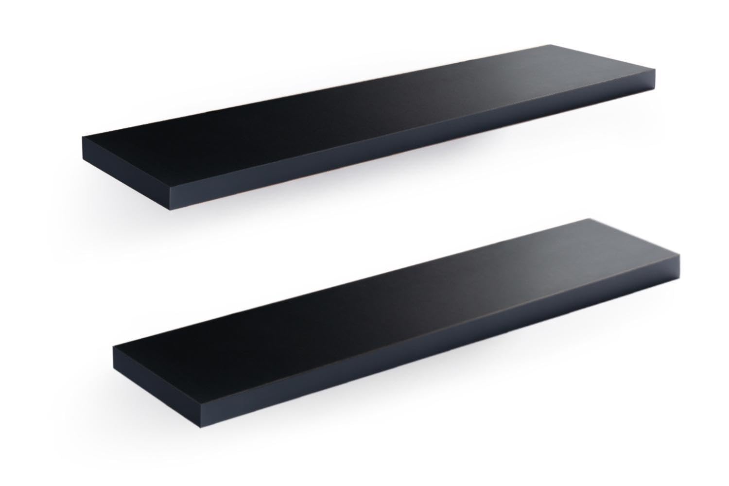 Wandboard - 100 x 23,5 cm - Schwarz matt - MDF - PVC - 2er Set