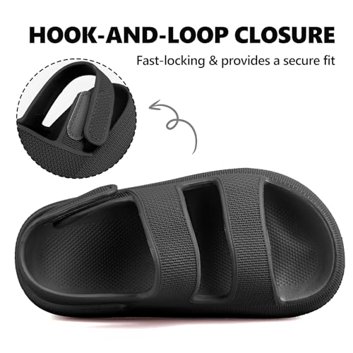 Kids Cloud Sandals Boys Girls Slip on Flat Slides Sandals EVA Summer Quick Drying Pillow Slipper With Hook Loop Back Strap2