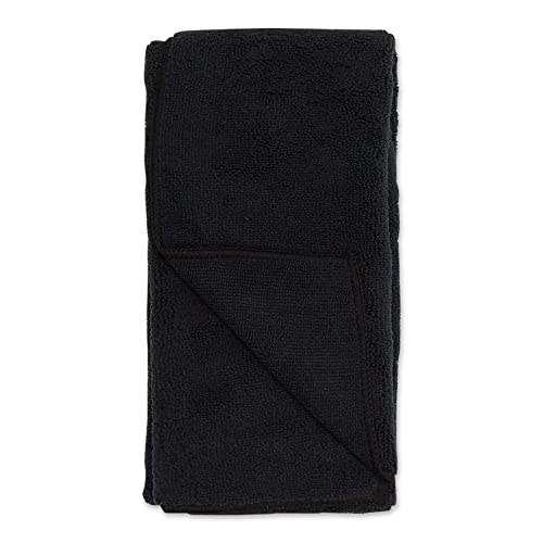 Image of Bone Dry Pet Grooming Towel Collection Embroidered Absorbent Microfiber Drying Set, 15x30, Black, 3 Count