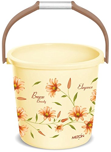 Image of Milton Elegance Square Designer Floral Print Plastic Bucket, 25 litres, Medium
